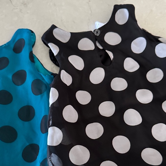 George Kids Polka Dot Tops - Teal and Black - Picture 3 of 3